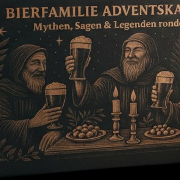 Detail van de monnikenillustratie op de adventskalender